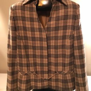 Penta beige/black/red plaid blazer size 12